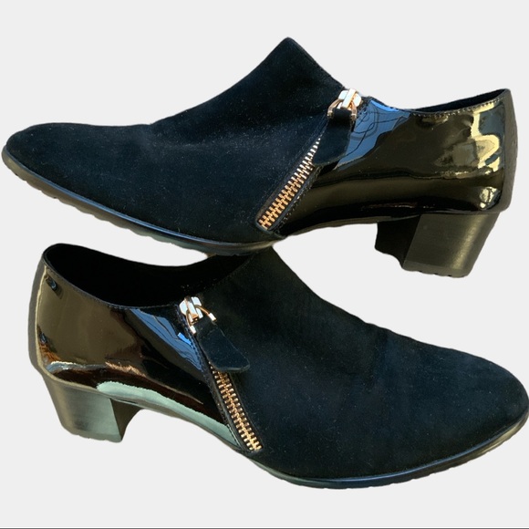 Gamin Tames suede / leather zip up medium black heel - as new - Picture 3 of 6